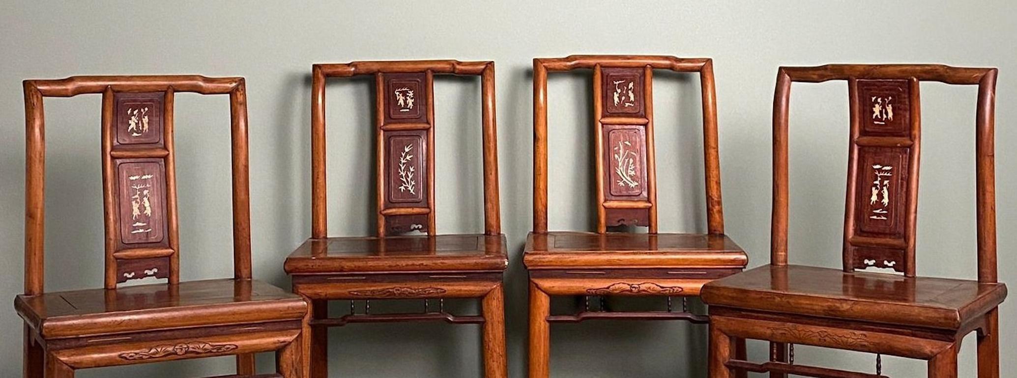 Ming Dynasty Style Four Chinese Ceremonial Chairs For Sale 5