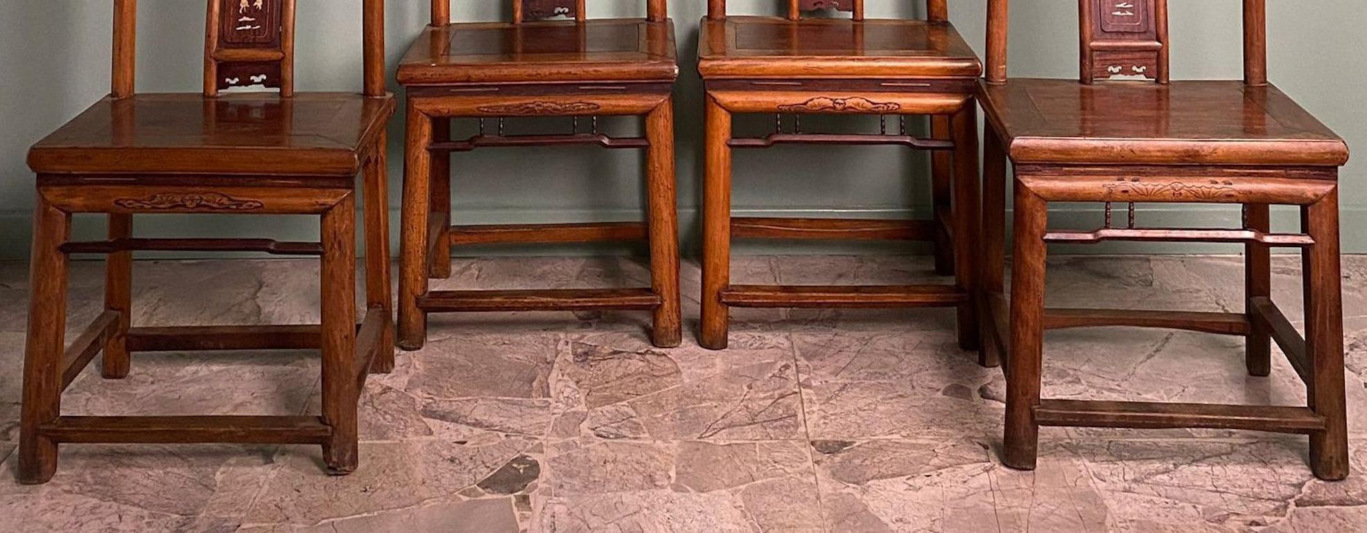 Ming Dynasty Style Four Chinese Ceremonial Chairs For Sale 6