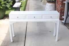 Ming Dynasty Style White Lacquered Console