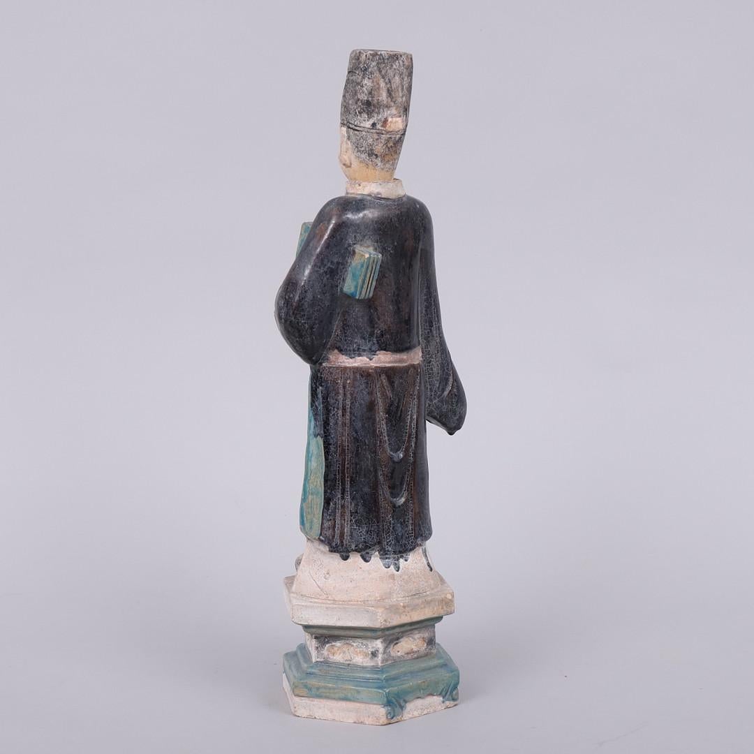 Ming Dynasty Terracotta Green Glazed Tomb Statue, China For Sale 1
