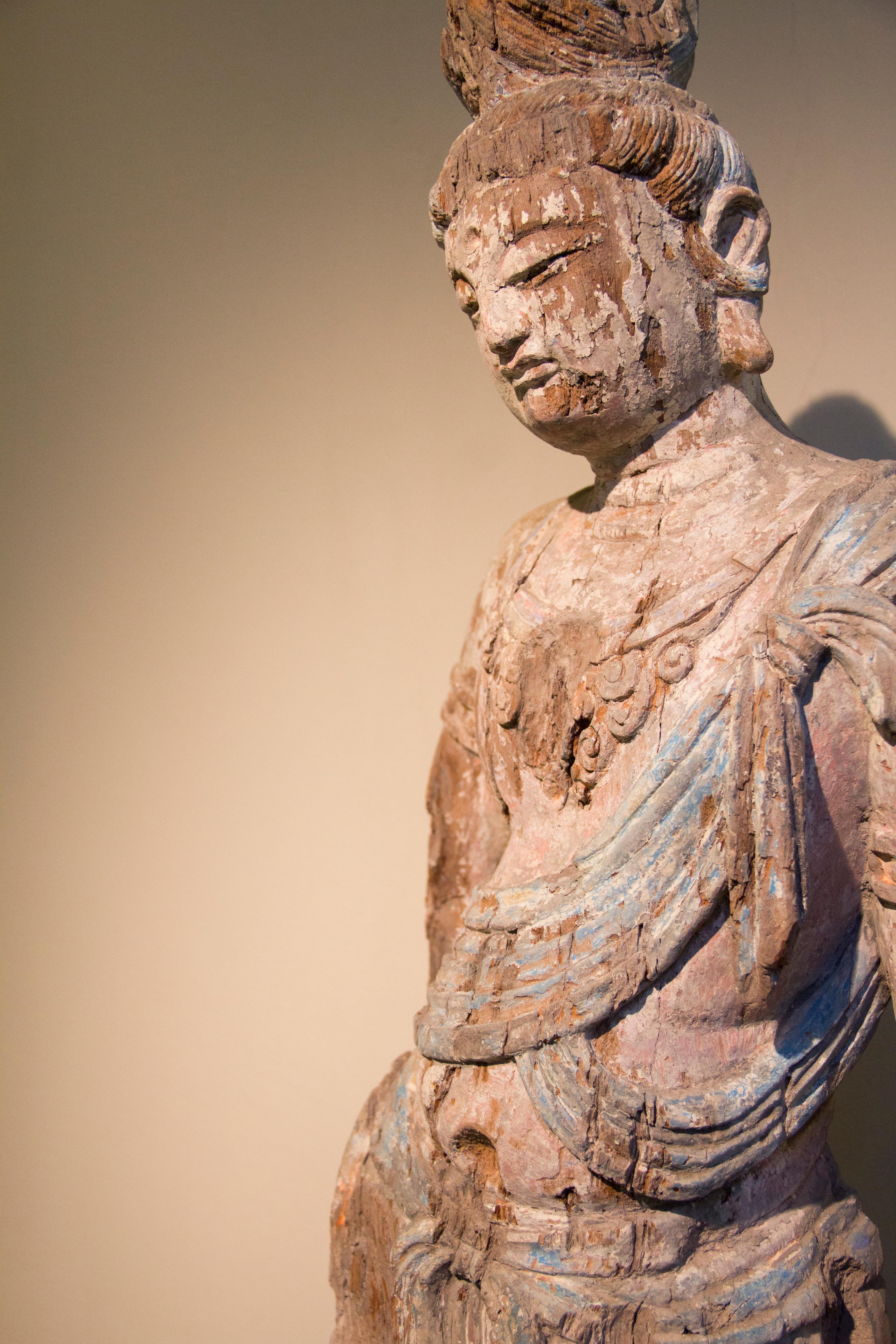 Ming Dynasty Wooden Sculpture of a Standing Guanyin, China, 1368-1644 2