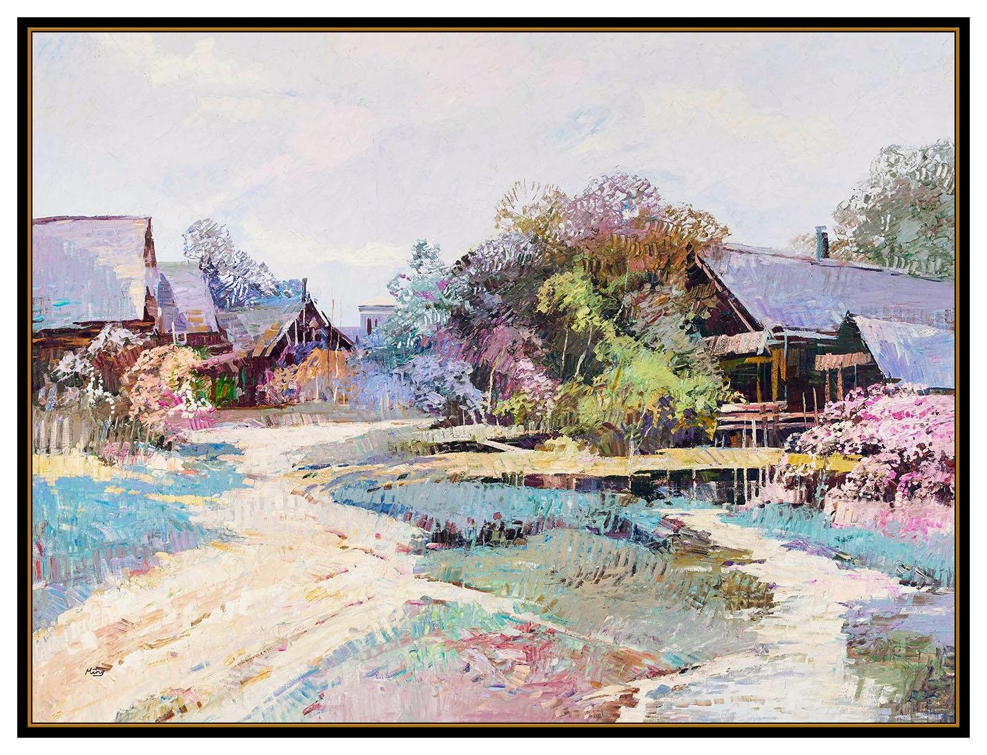 Ming Feng Original Oil Painting On Canvas Large Landscape Framed Authentic Art For Sale 2
