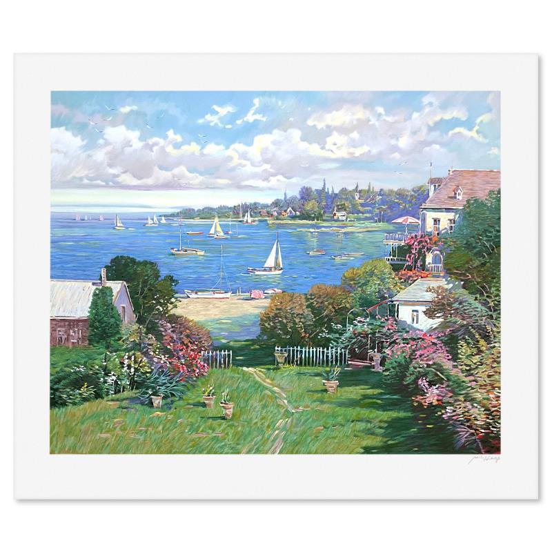 "Sandy Bay" is a limited edition printer's proof on paper by Ming Feng, numbered and hand signed by the artist. Includes Letter of Authenticity. Measures approx. 29.5" x 35" (border), 24" x 30" (image).