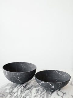 Ming Grande Bowl in Black Marble, in Stock