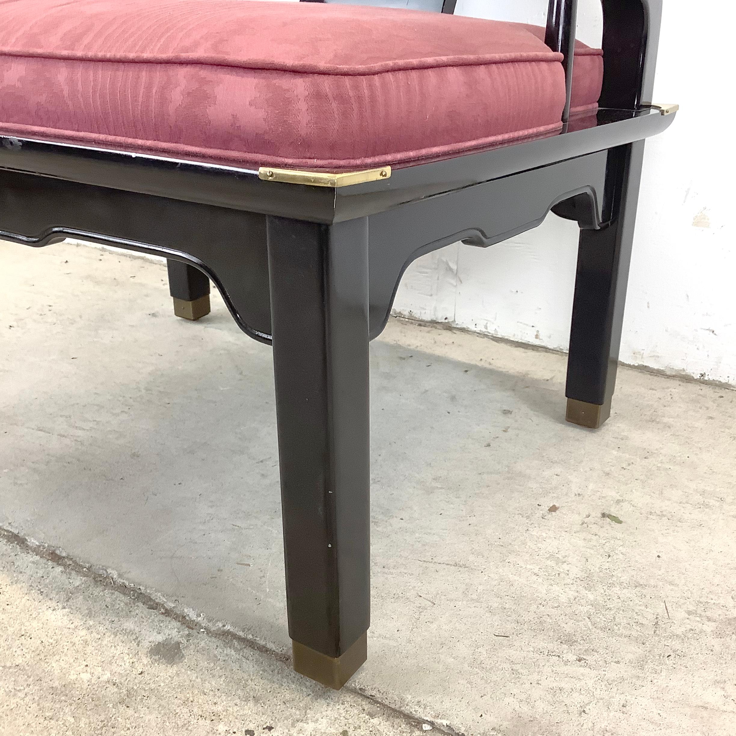 Fauteuil en laque noire inspiré de James Ming, dans le style de James Mont en vente 5