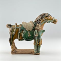 Ming Period Horse and Rider Pottery Figure