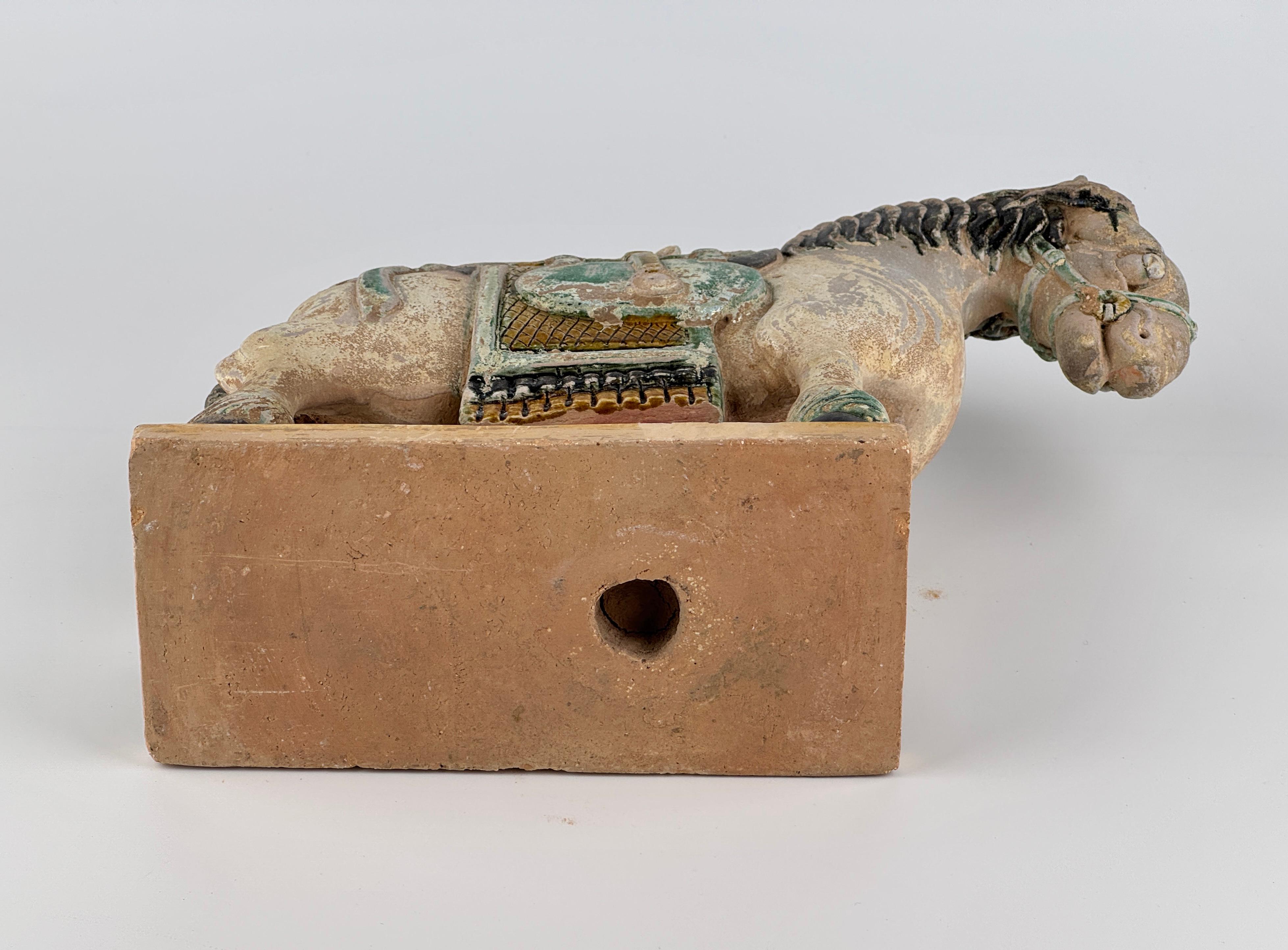 Ming Period Large Pottery Horse with Saddle (15-16th Century) For Sale 6