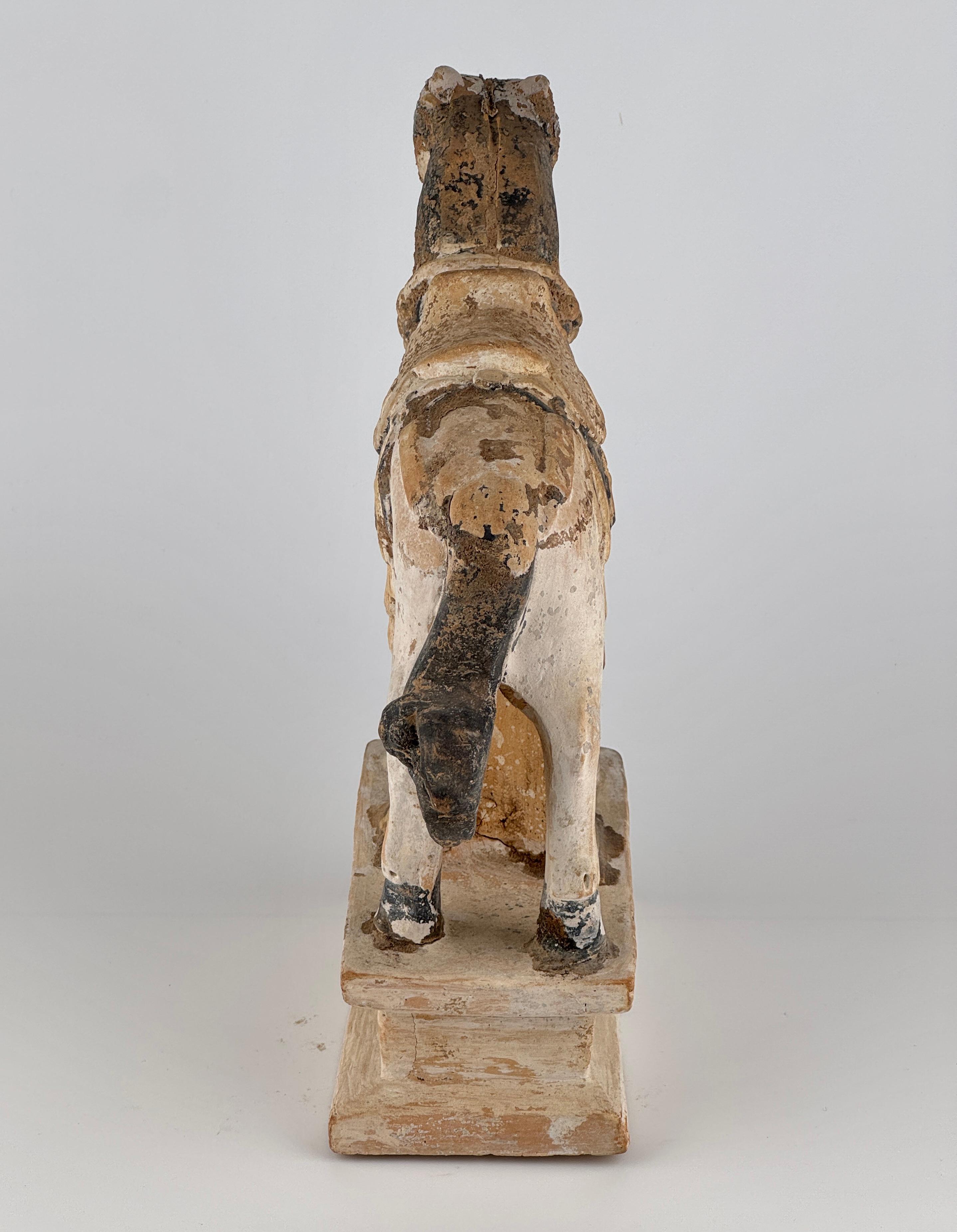 Ming Period Large Pottery Horse with Saddle (15-16th Century) For Sale 9