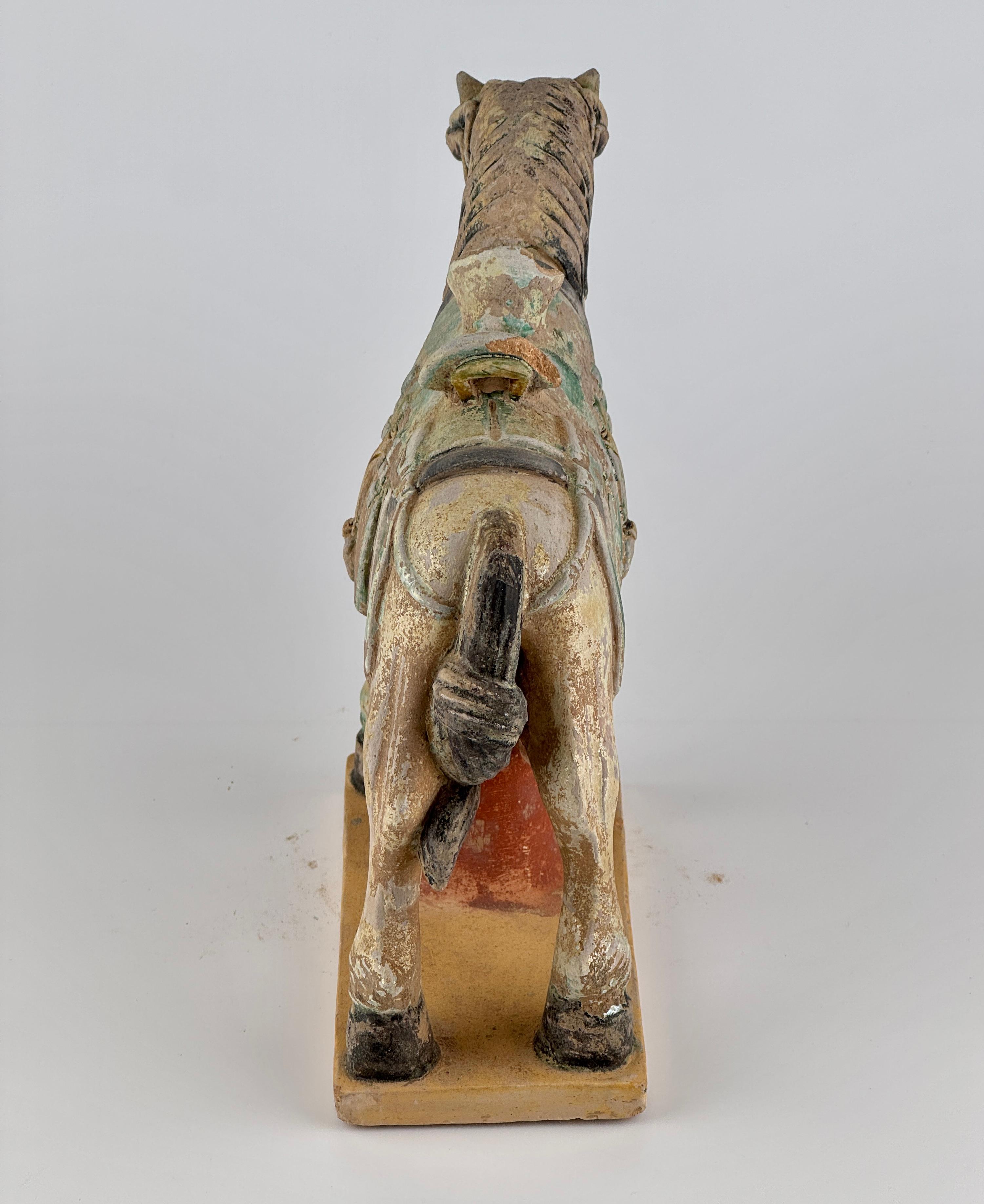 Ming Period Large Pottery Horse with Saddle (15-16th Century) For Sale 5