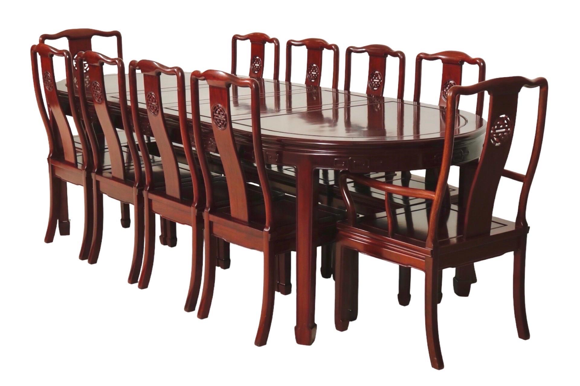 rosewood dining table and chairs
