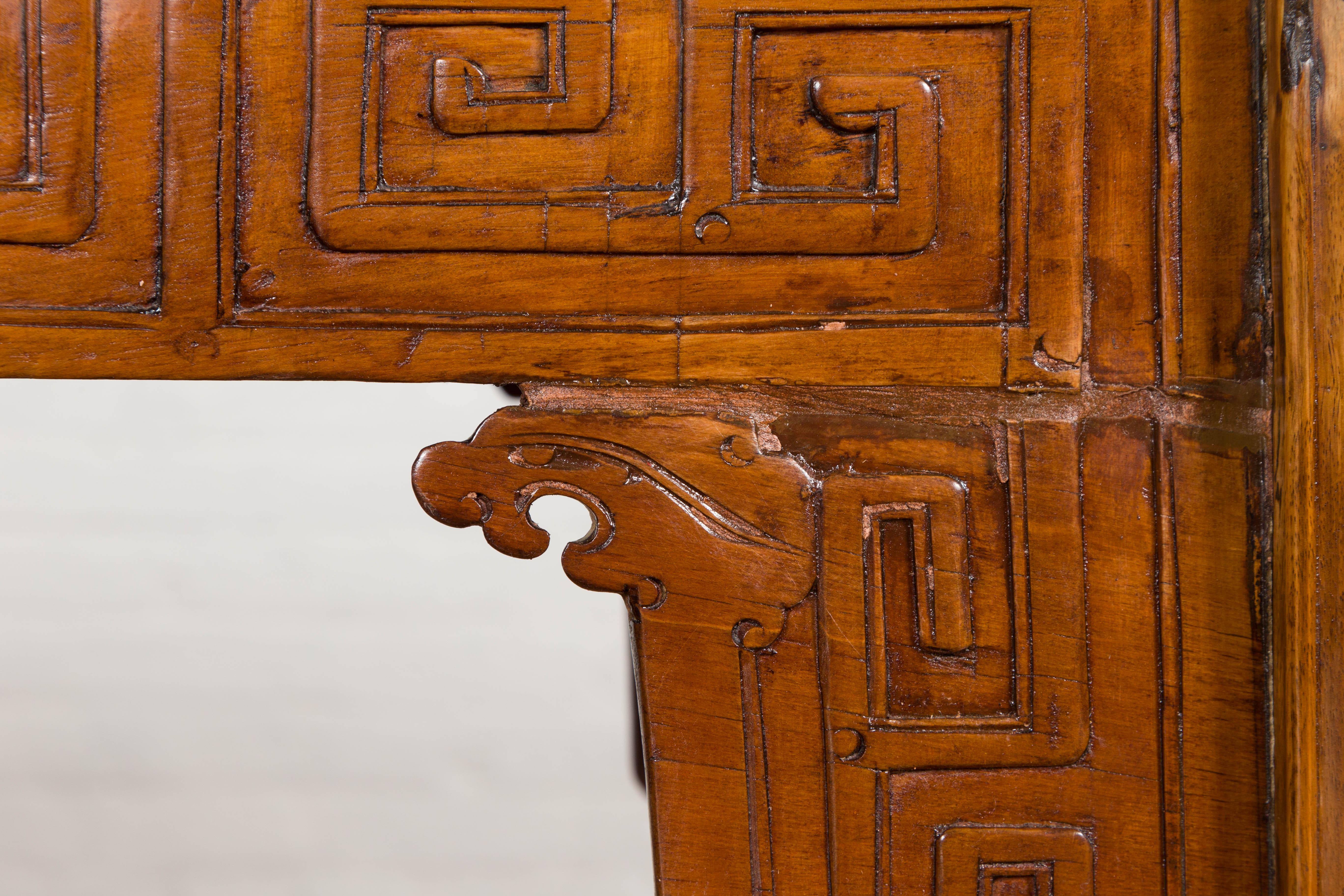 Ming Style Altar Table with Everted Flanges, Meander Apron and Cloud Motifs 2