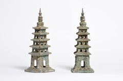 Ming Style Brass Watch Tower Pagoda