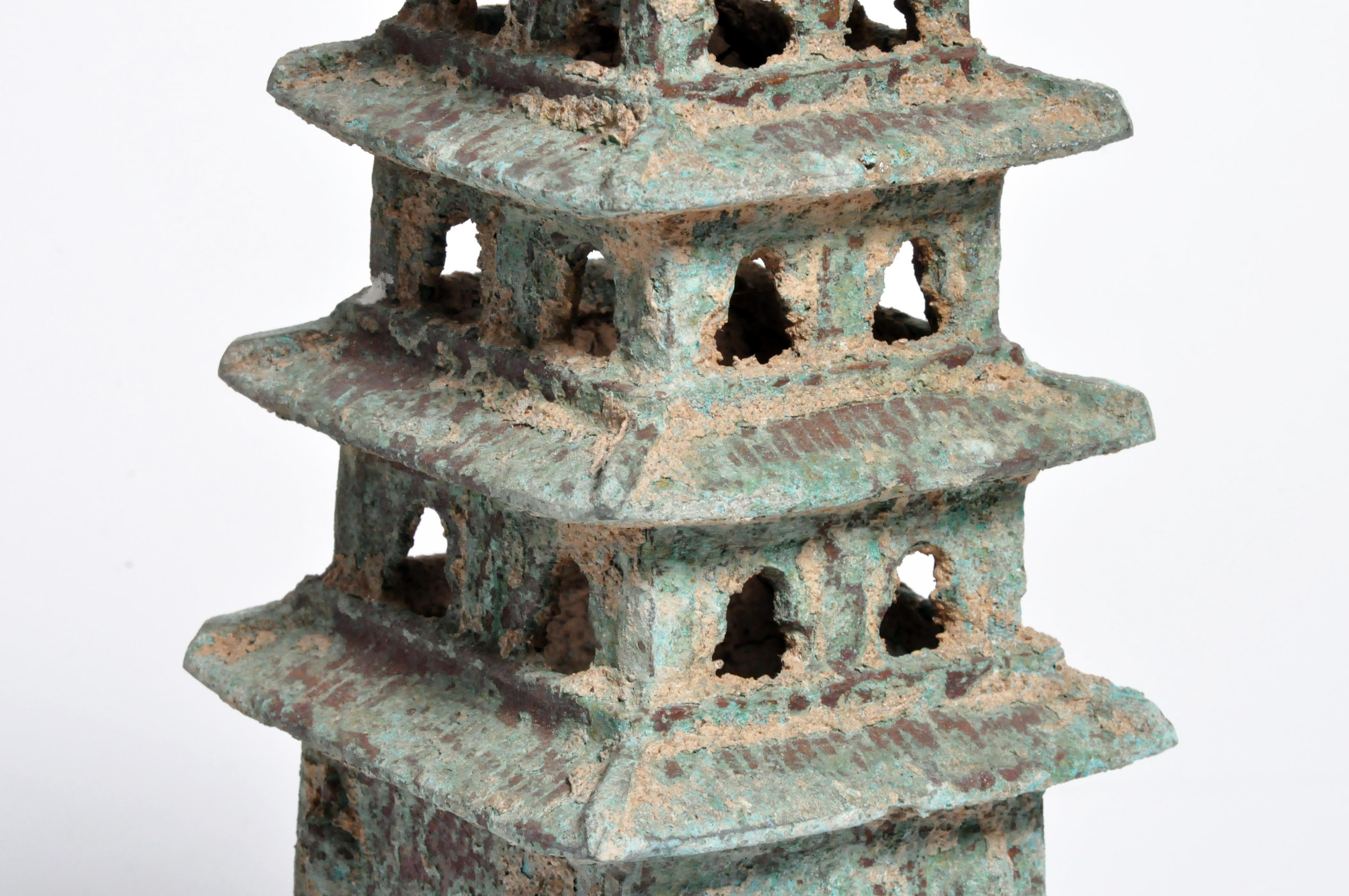 Ming Style Brass Watch Tower Pagoda 3