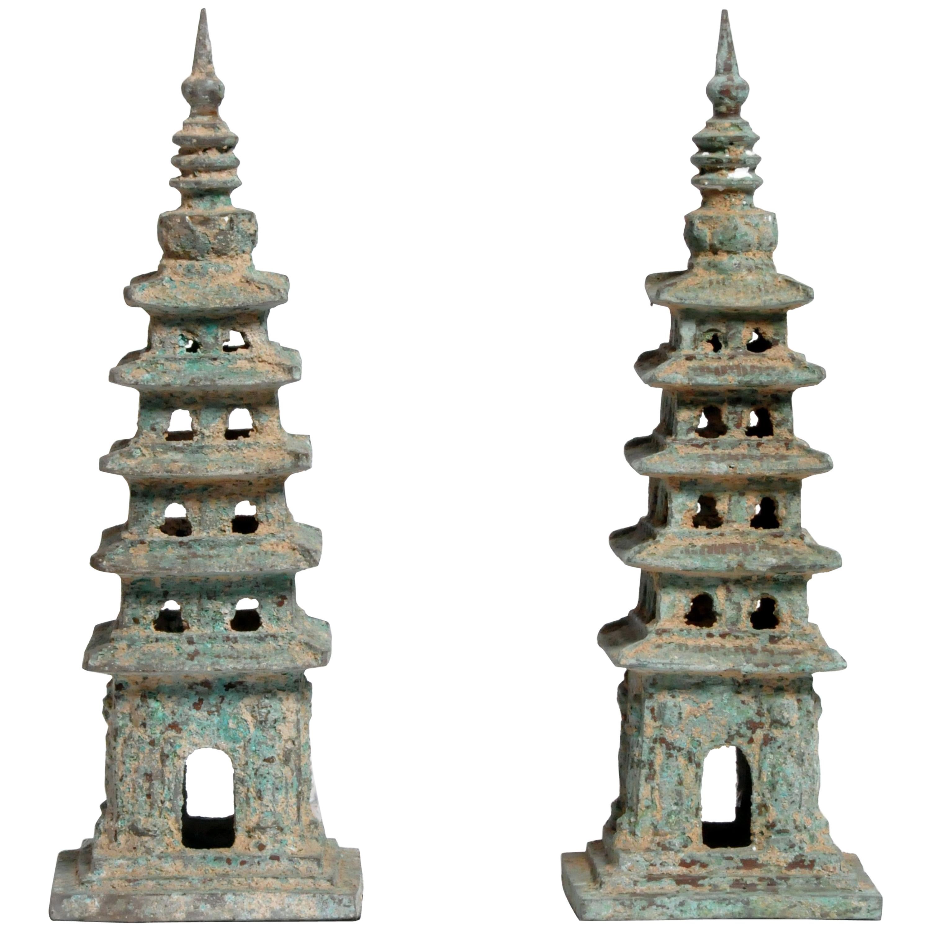 Ming Style Brass Watch Tower Pagoda