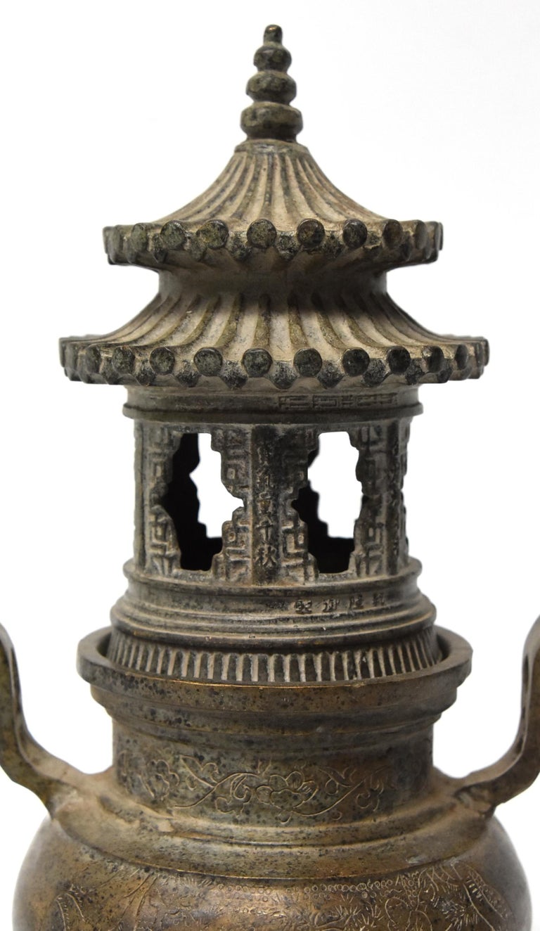 Ming Style Bronze Incense Burner, Chinese Temple Censer Model For Sale