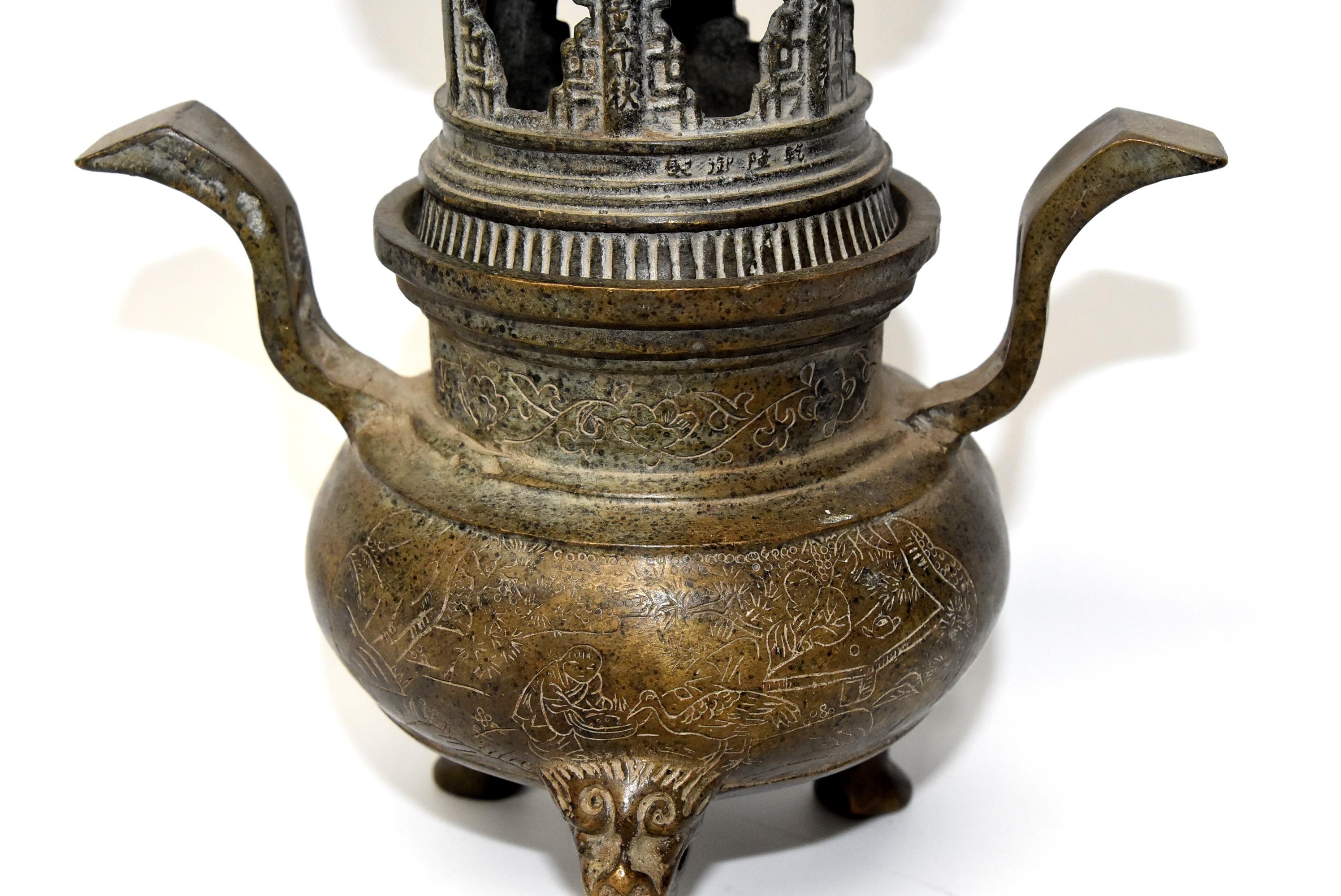Chinese Temple Censer  In Excellent Condition For Sale In Somis, CA