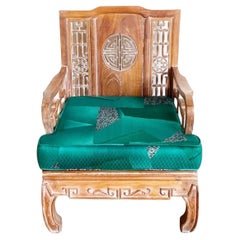Ming Style Carved Wooden Arm Chair