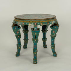 Mesa central de cloisonné estilo Qing
