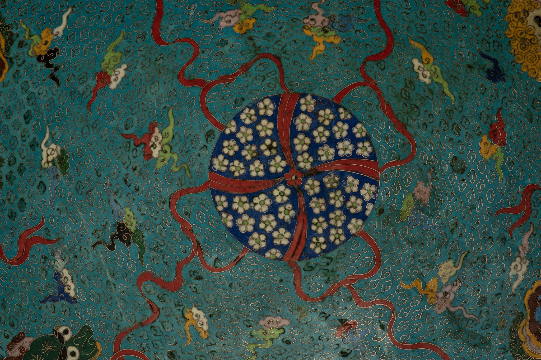 20th Century Qing Style Cloisonné Center Table For Sale