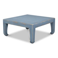Ming Style Coffee Table in Distressed Blue Finish