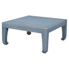 Ming Style Coffee Table in Distressed Blue Finish