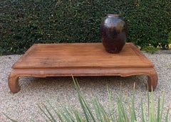 Ming Style Patinated Wooden Cocktail Table