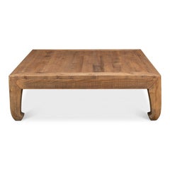 Ming Style Square Coffee Table in Tan Reclaimed Pine