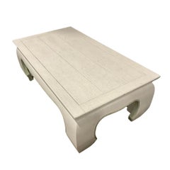 Ming Style White Wood Painted Coffee Table