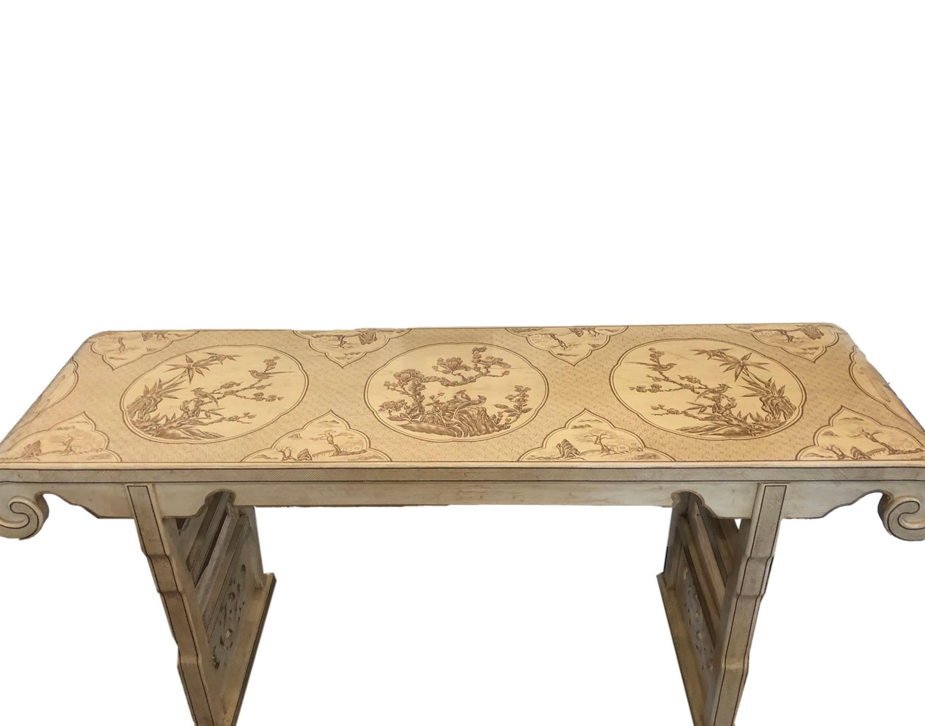 Ming Treasures Drexel Heritage chinoiserie Sofa Table Console Table In Good Condition In Wichita, KS