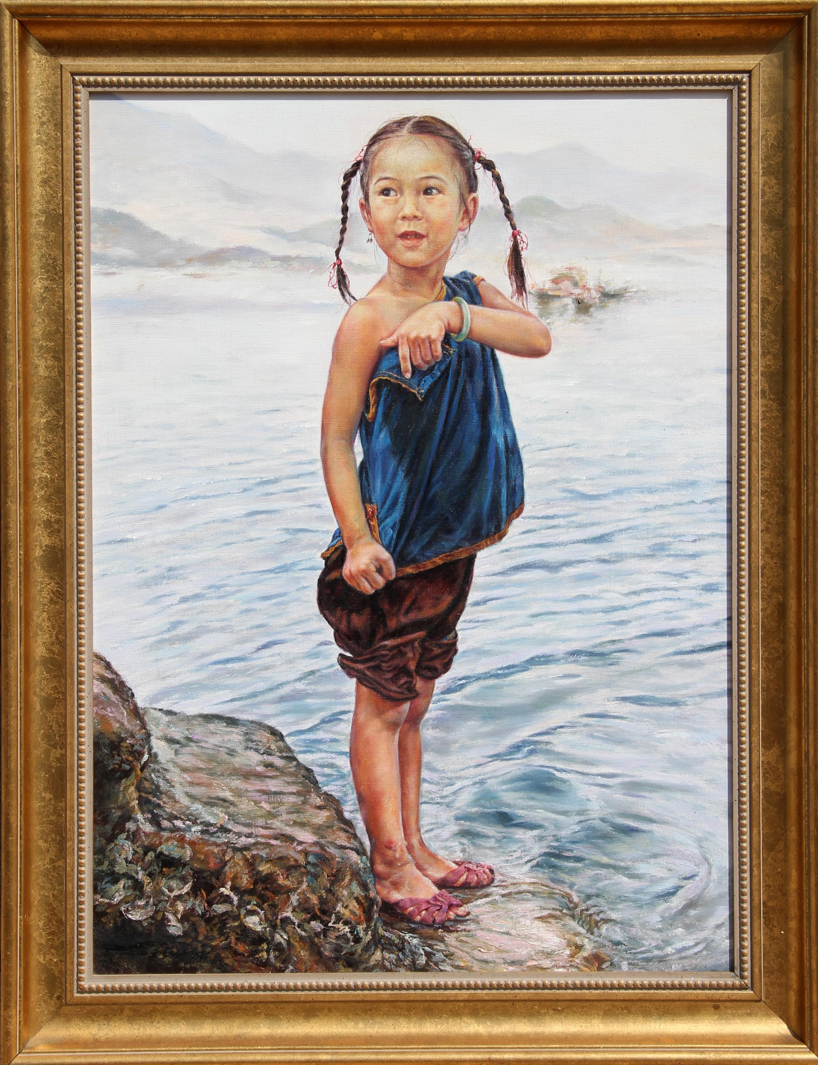 Ma... I Want to Swim!, Photorealist Painting by Wai Ming