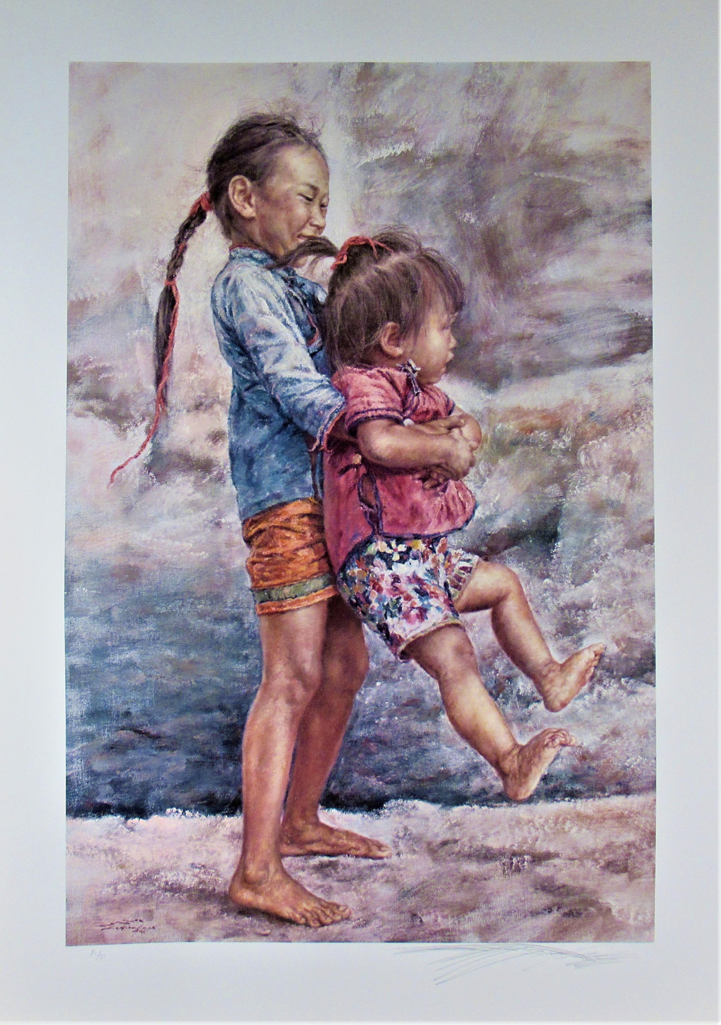 Happy Sisters - Print by Wai Ming (aka Lo Hing Kwok)