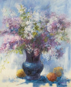 Ming Wang Original Oil On Canvas "Gentle Violet"