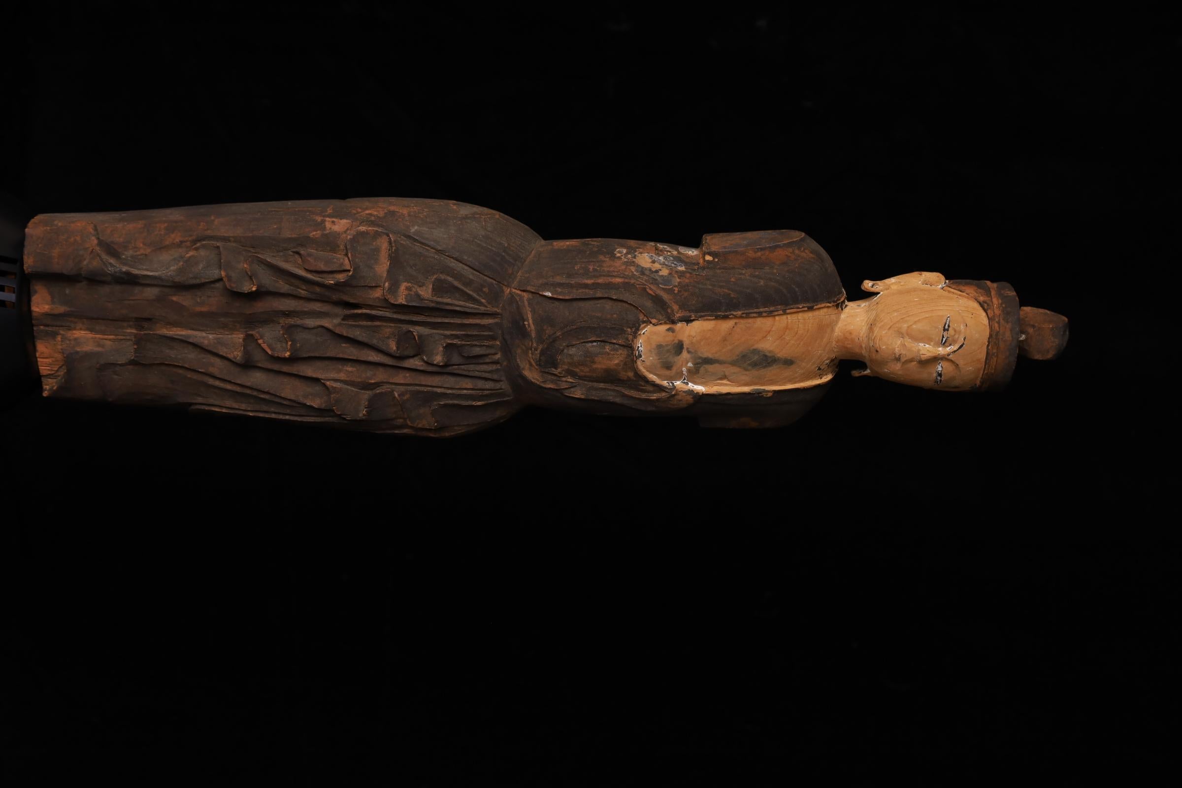 Art populaire japonais Mingei - Statue de Kannon Bosatsu, 18e siècle en vente 10