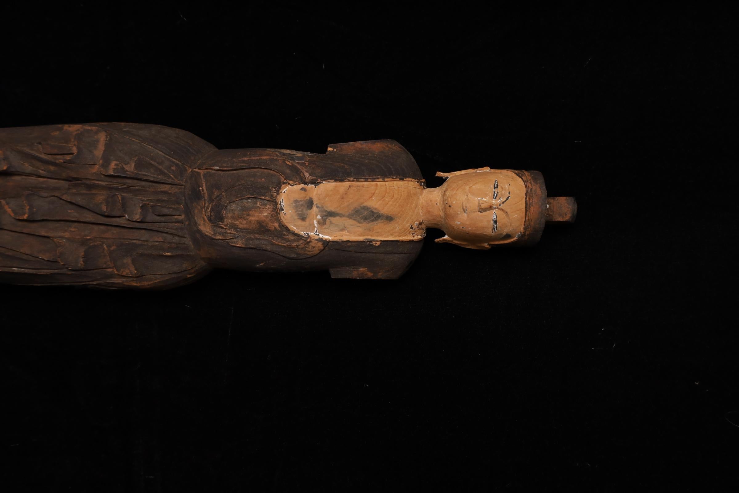 Edo Art populaire japonais Mingei - Statue de Kannon Bosatsu, 18e siècle en vente