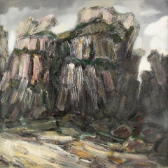 MingGuang Yu Paesaggio originale Olio su tela "Montagne tra le nuvole"