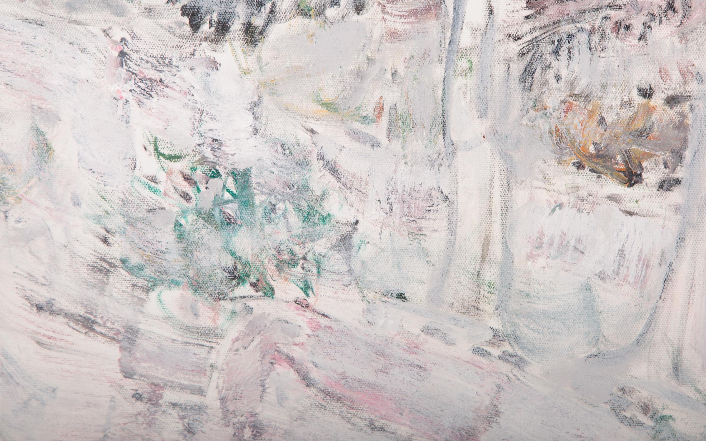 White Forest - Abstract Expressionist Painting by Mingguang Yu