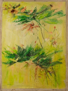 Mingjun Wang Olio astratto originale su tela "Flying Colors" (Colori volanti)