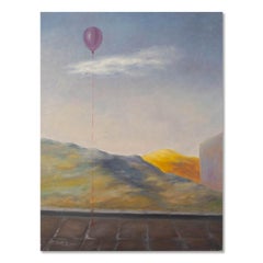 Mingjun Wang Óleo Sobre Lienzo Original Impresionista "Paisaje Con - Globo"