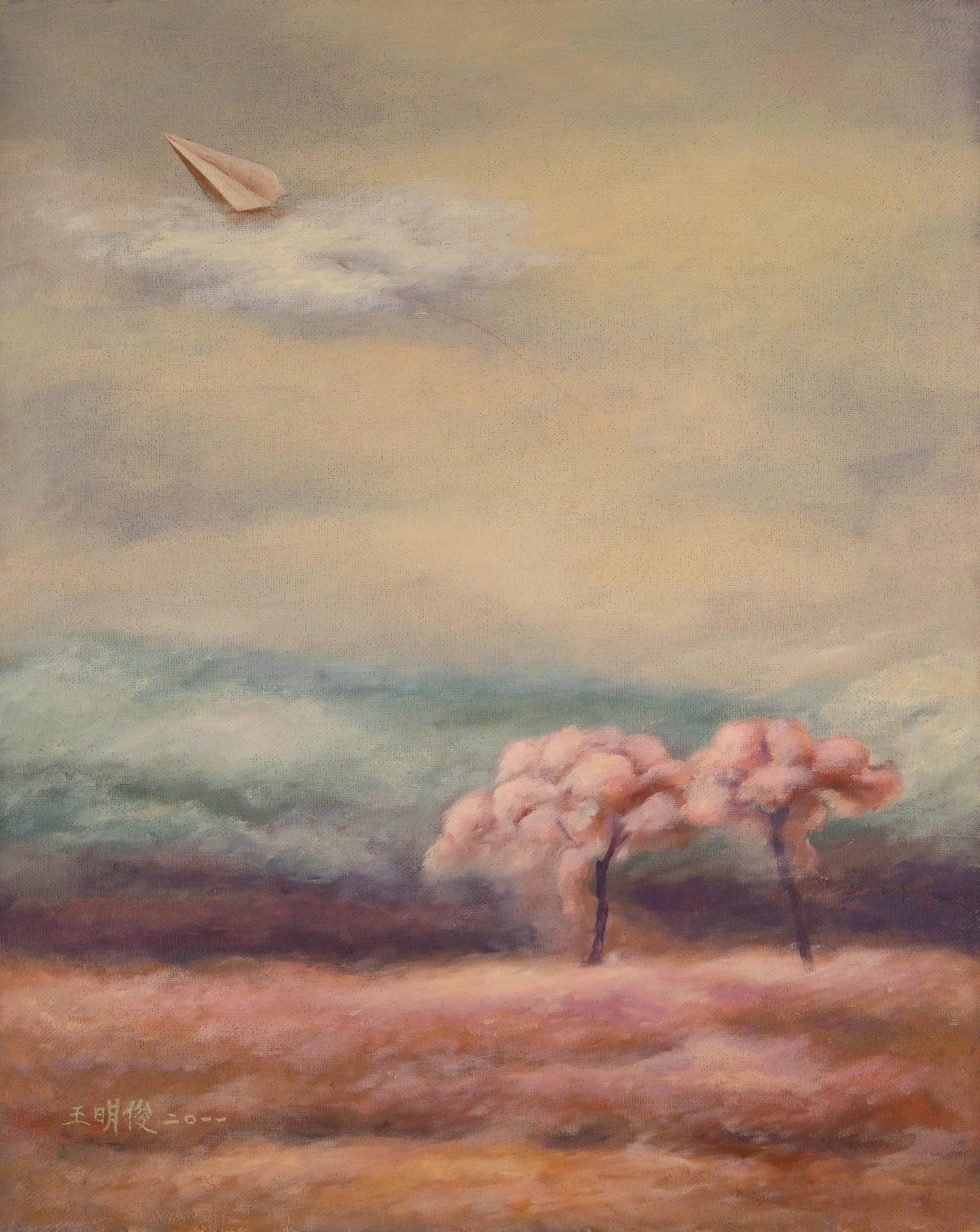 Mingjun Wang Impressionist Original Oil Painting "Unnamed Paper Plane II"