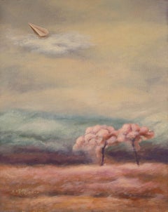 Mingjun Wang Pittura ad olio originale impressionista "Unnamed Paper Plane II"