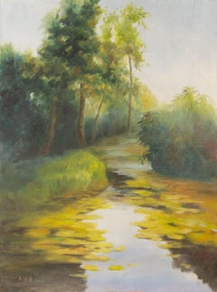 Mingjun Wang Paisaje Original Óleo Sobre Lienzo "Amanecer"