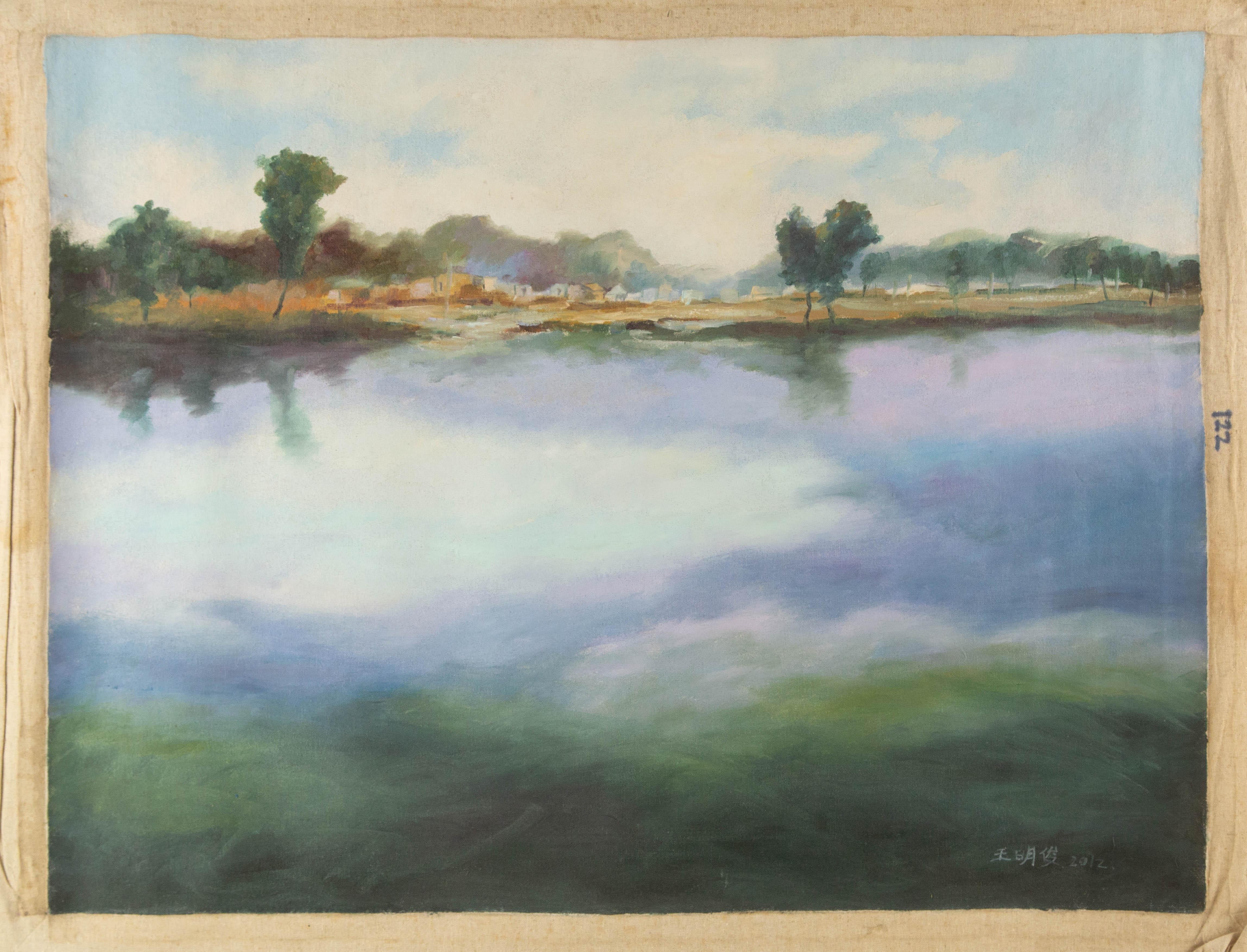 Mingjun Wang Landschaft Original Öl auf Leinwand 