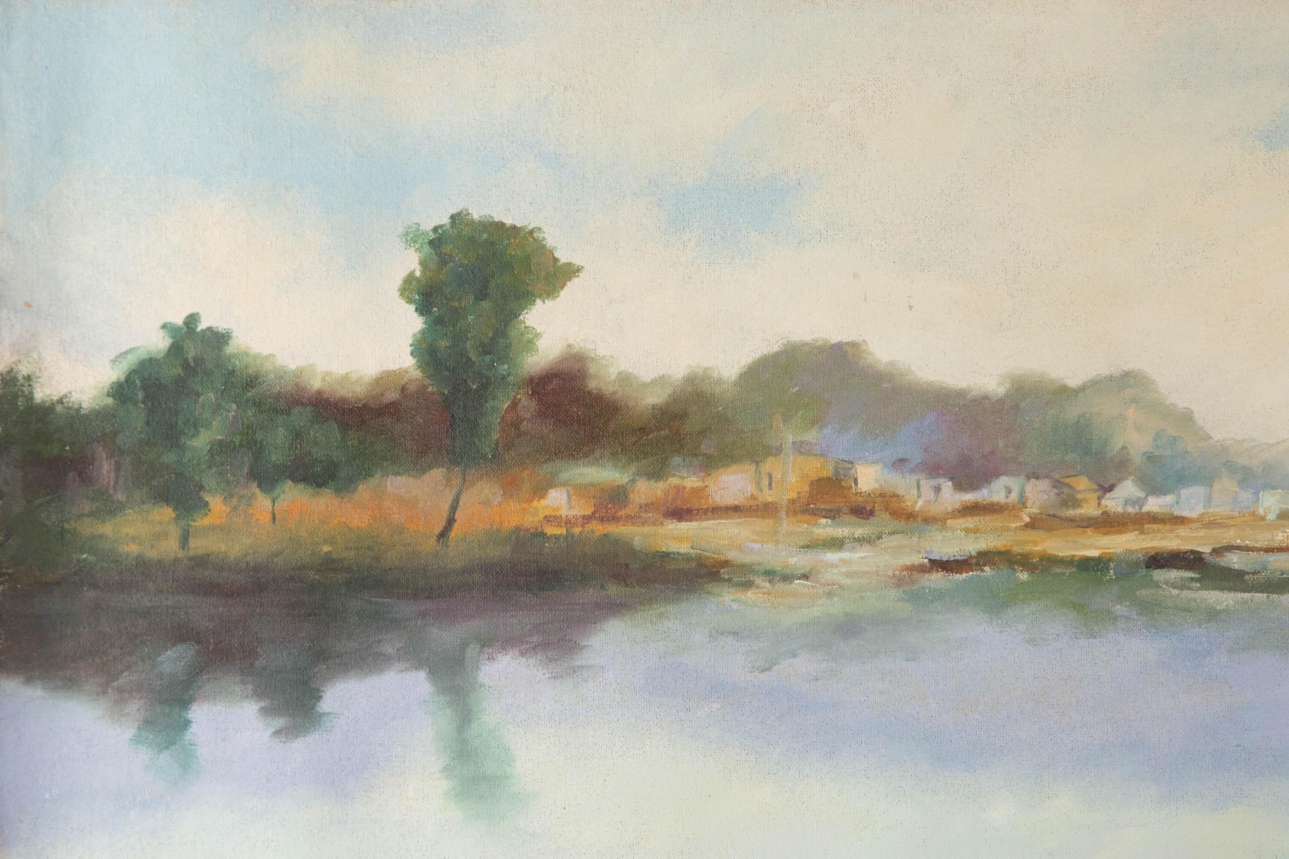Mingjun Wang Landschaft Original Öl auf Leinwand 