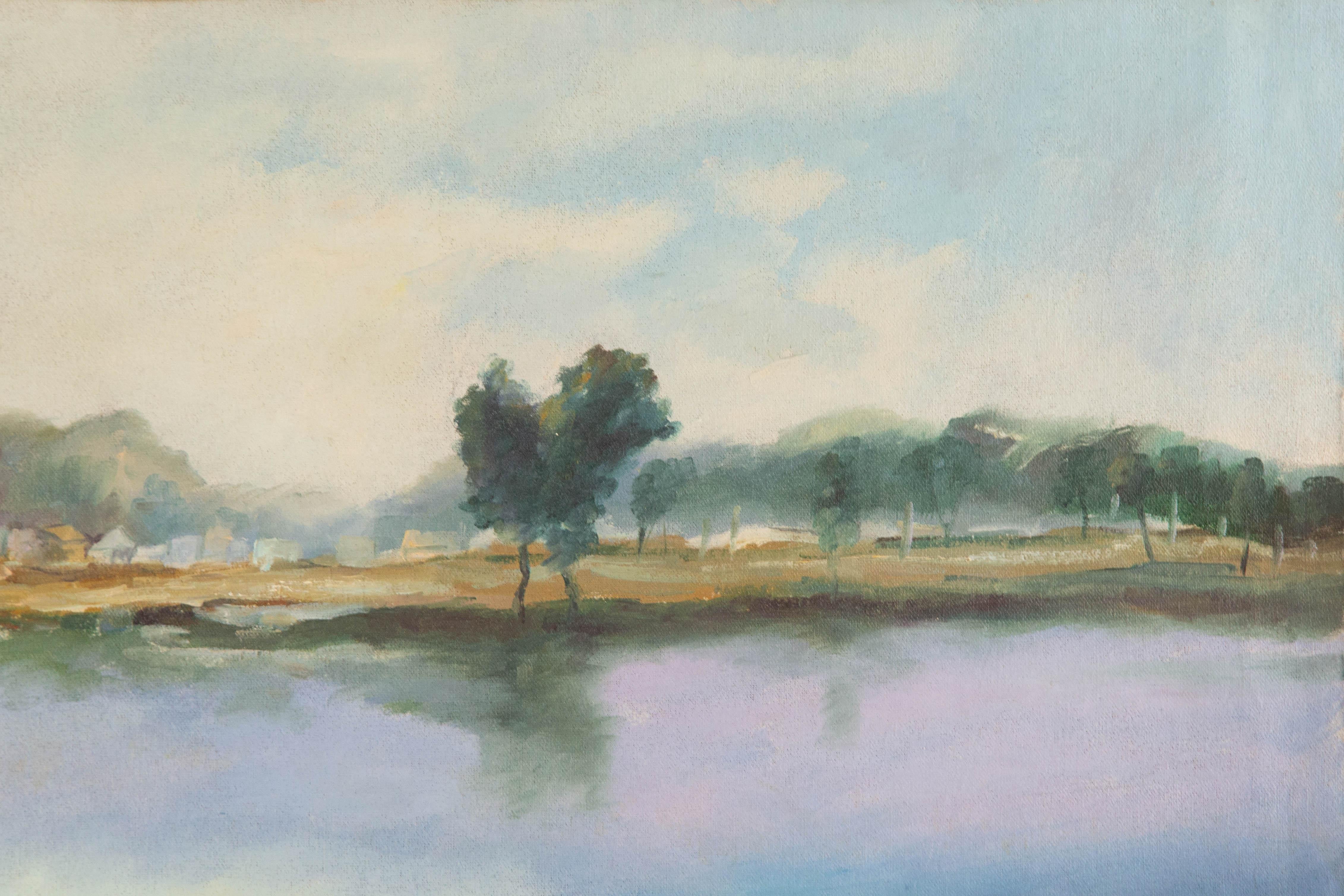 Mingjun Wang Landschaft Original Öl auf Leinwand 