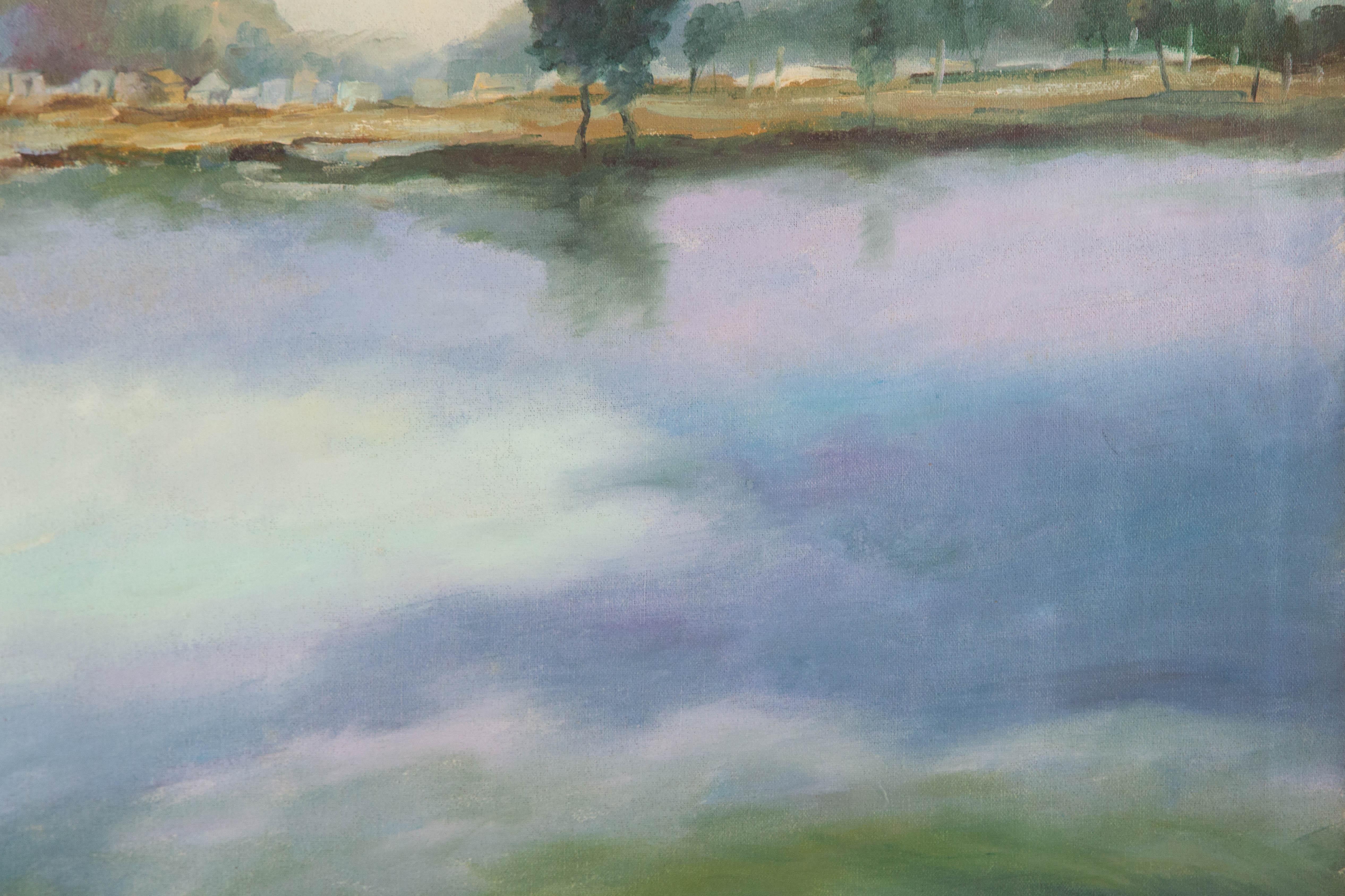 Mingjun Wang Landschaft Original Öl auf Leinwand 