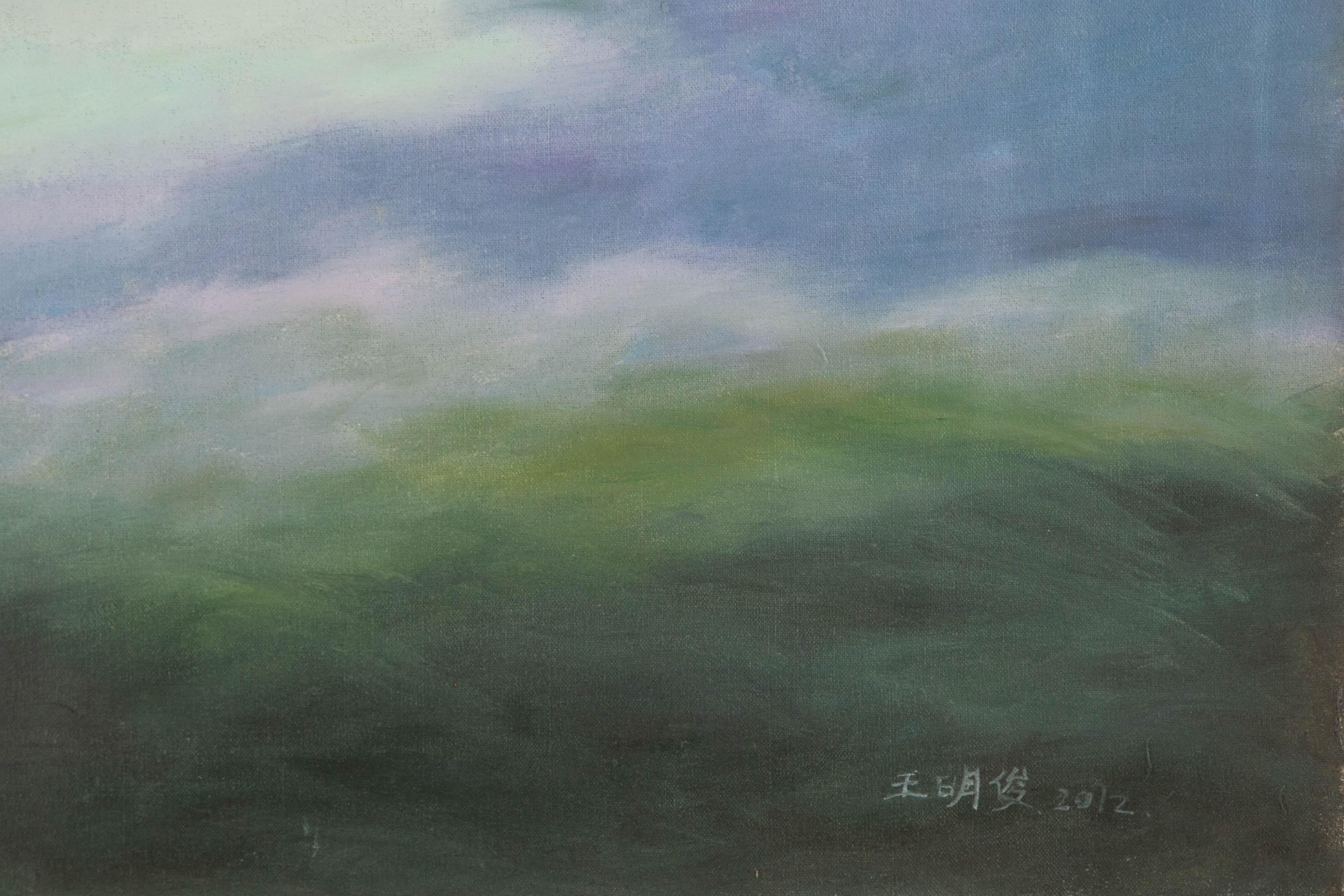 Mingjun Wang Landschaft Original Öl auf Leinwand 
