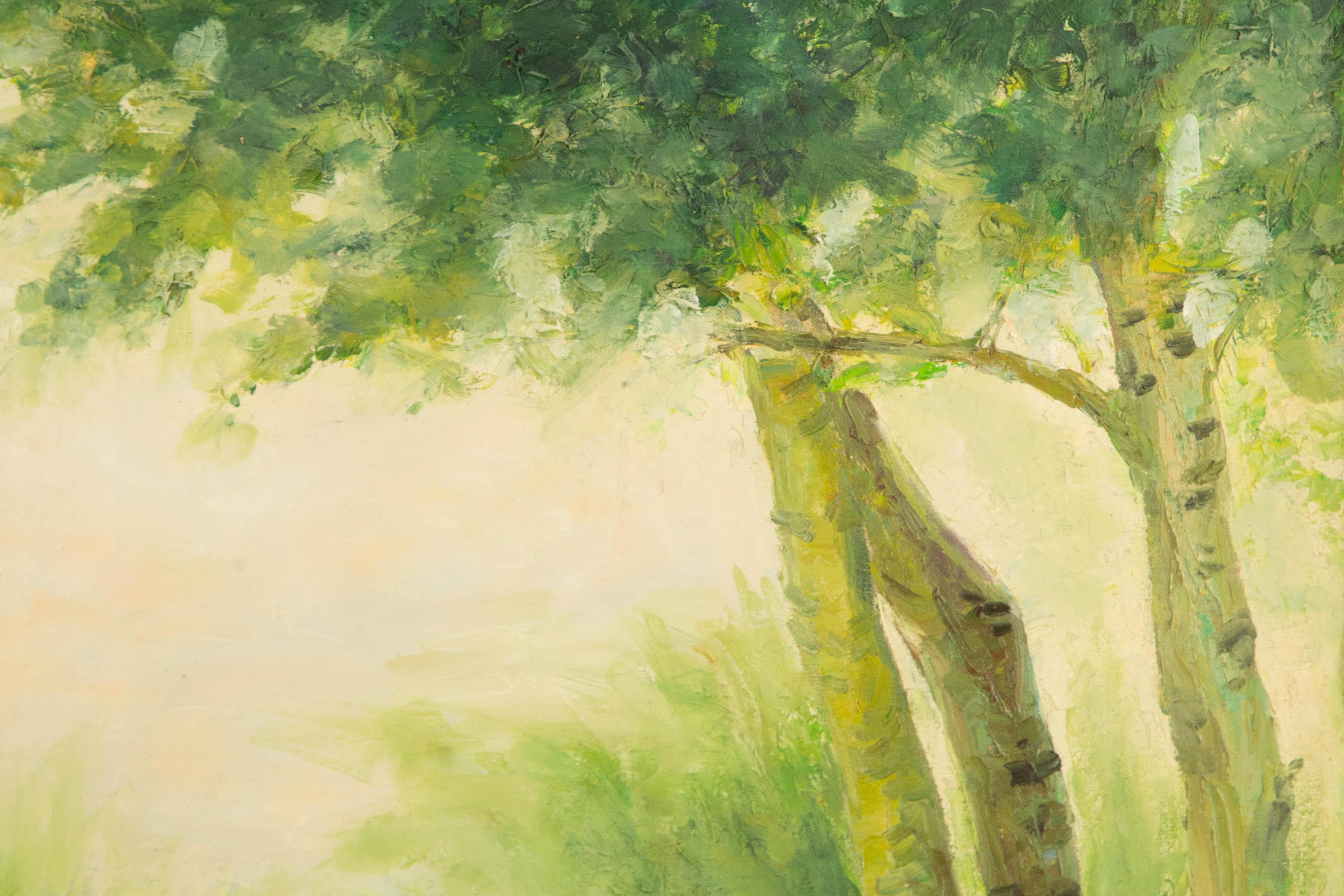 Mingjun Wang Landschaft Original Öl auf Leinwand 
