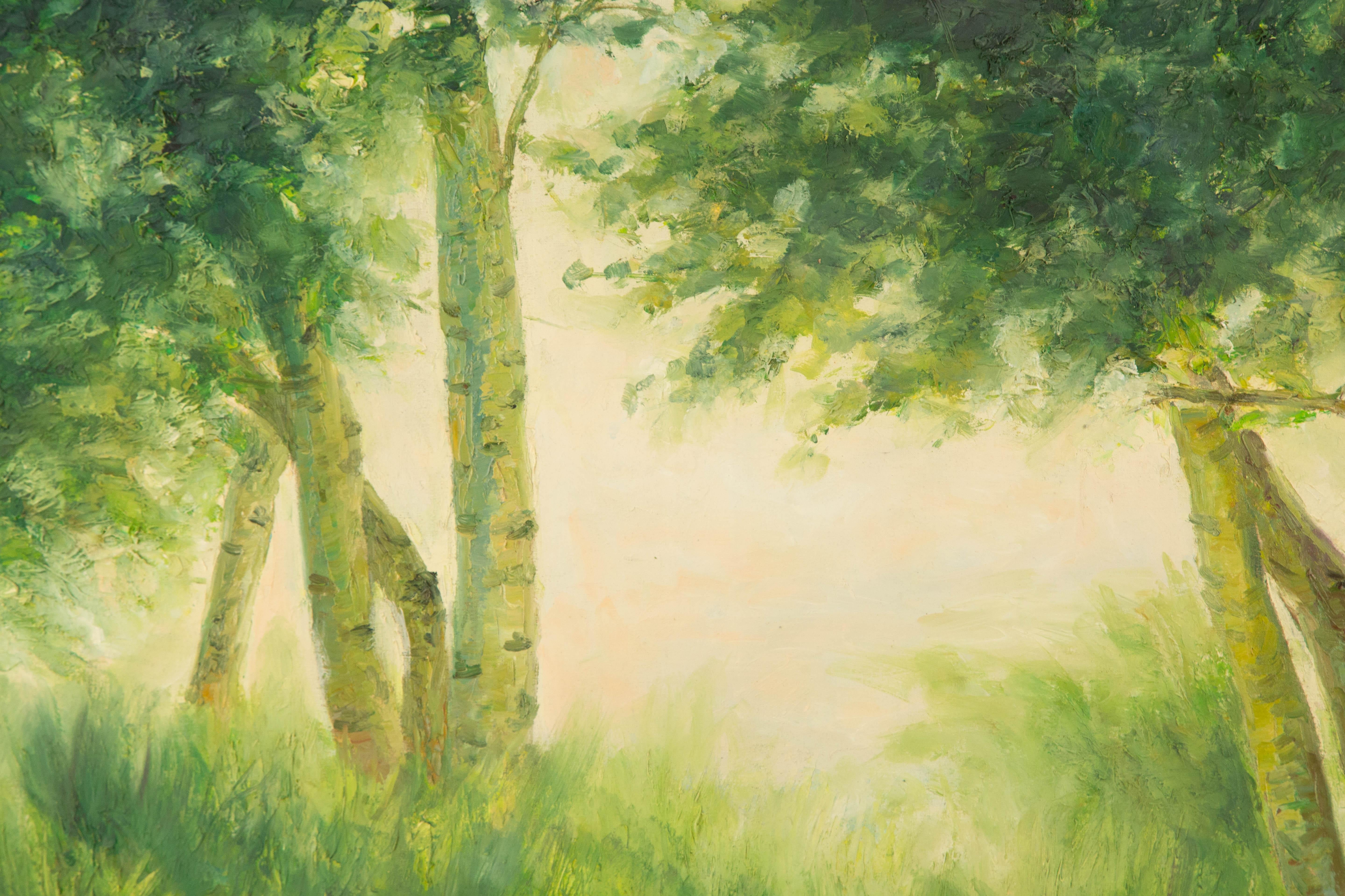 Mingjun Wang Landschaft Original Öl auf Leinwand 