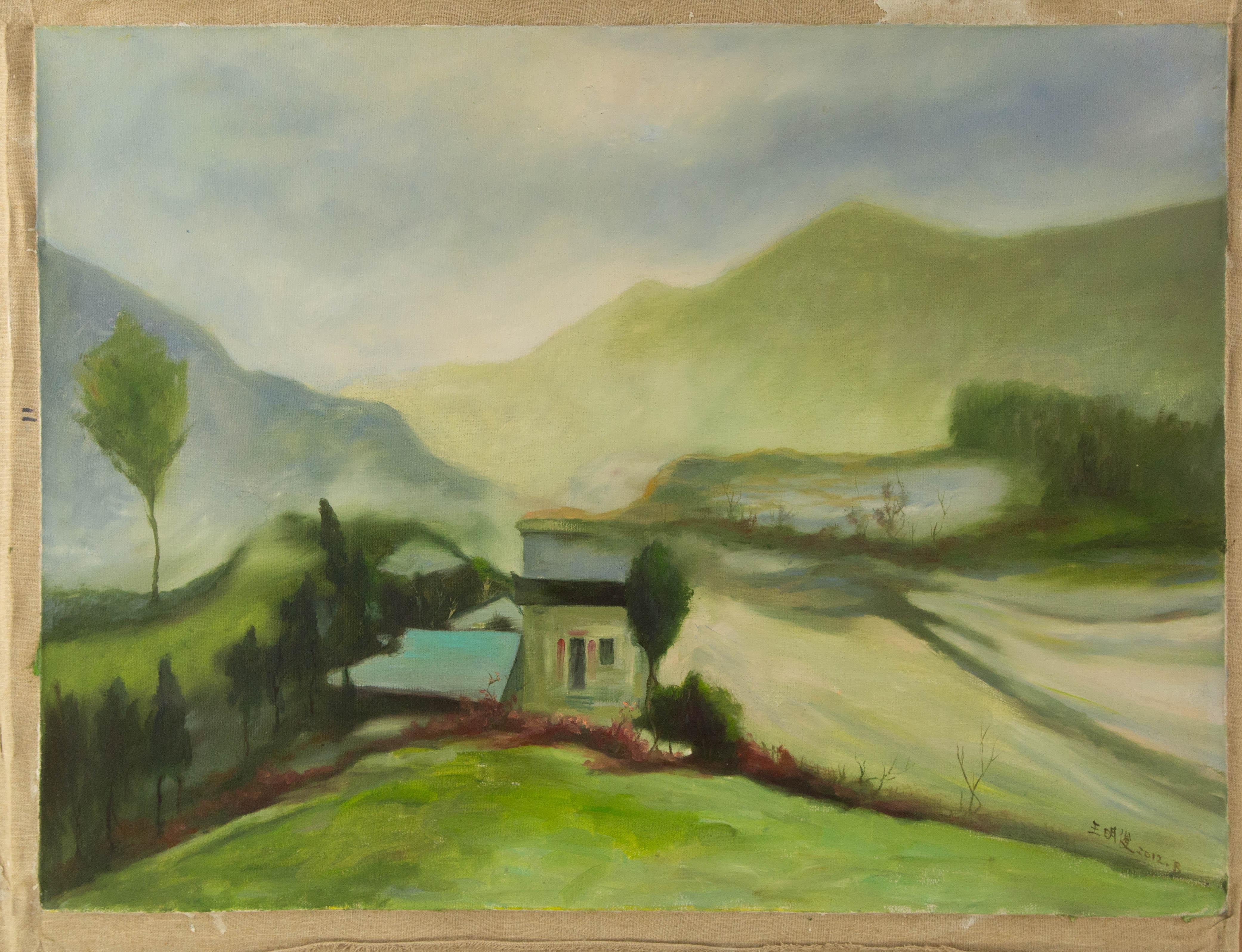 Mingjun Wang Landscape Original Oil On Canvas 