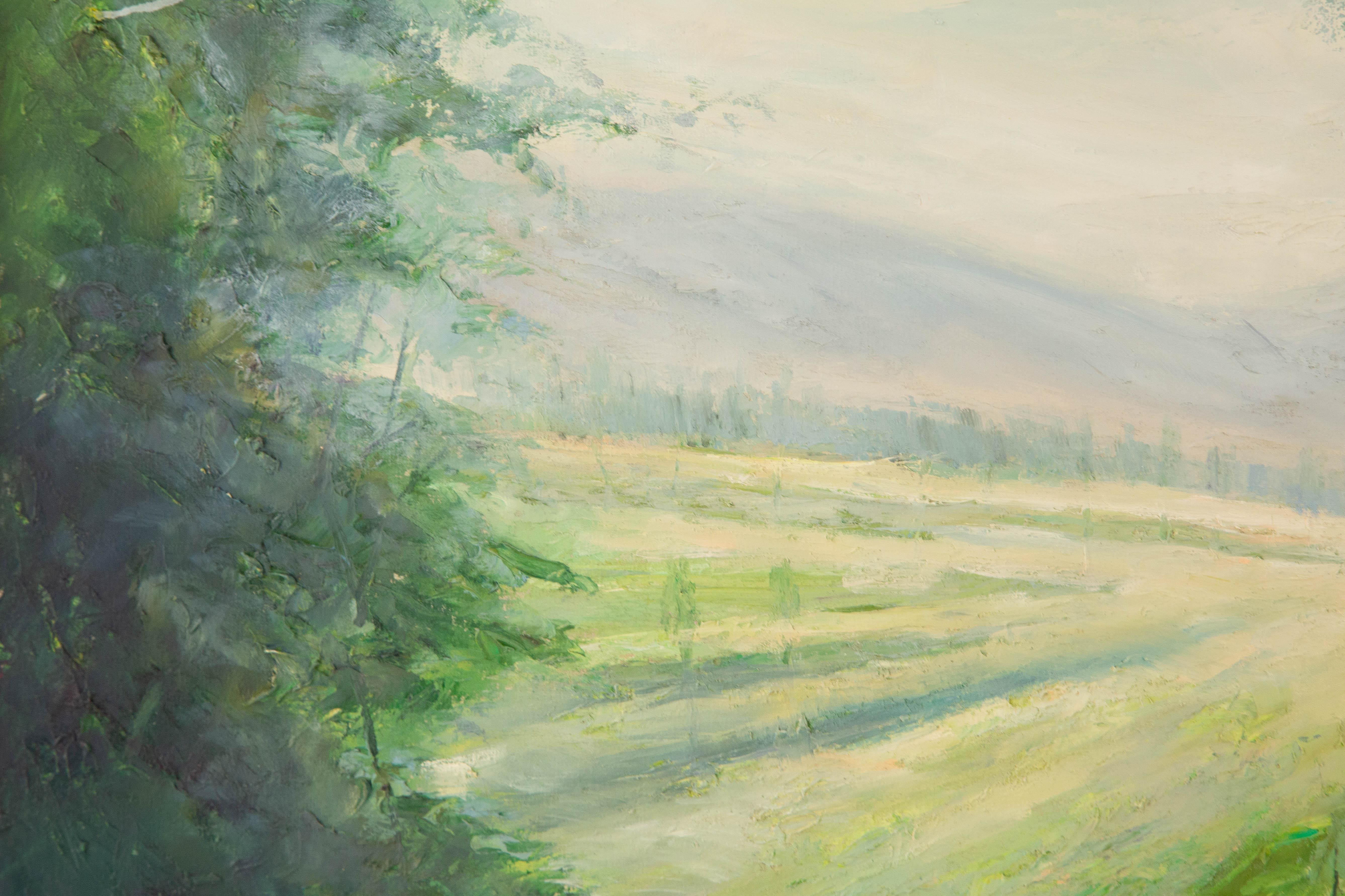 Mingjun Wang Landschaft Original Öl auf Leinwand 